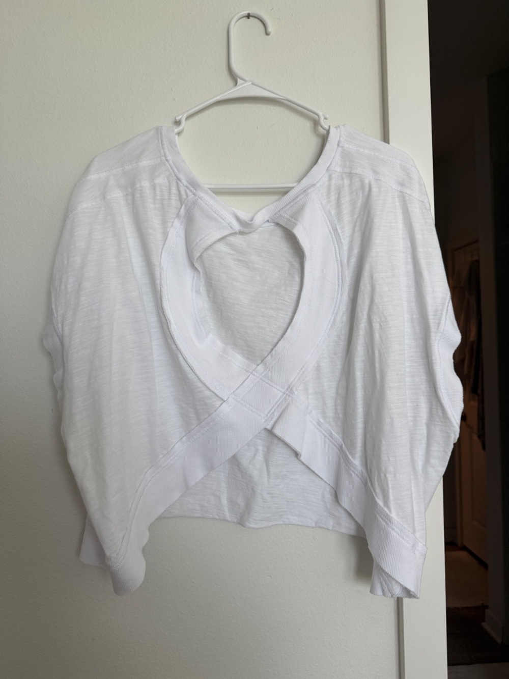White Women's Short Sleeve Slub Tee - Picture 2 of 2